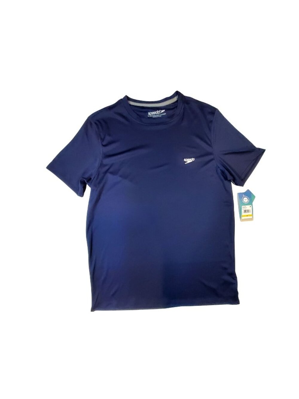 Speedo Mens Navy Blue Short Sleeve Swim Shirt Size M UPF 50+  TurboDRI Fabric